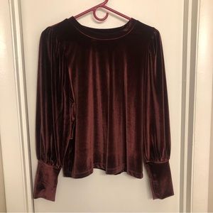 Loft Dark Purple Velvet Blouse